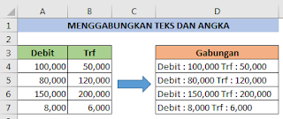 Menggabungkan teks dan angka